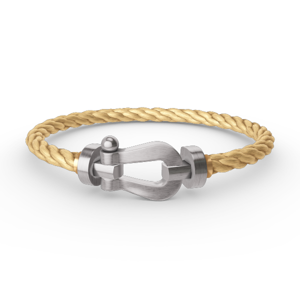 FORCE Large Horseshoe Bracelet - Clarity & Power Anchor - White Gold