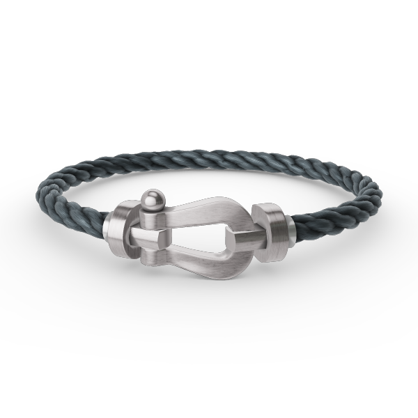 FORCE Large Horseshoe Bracelet - Clarity & Power Anchor - White Gold