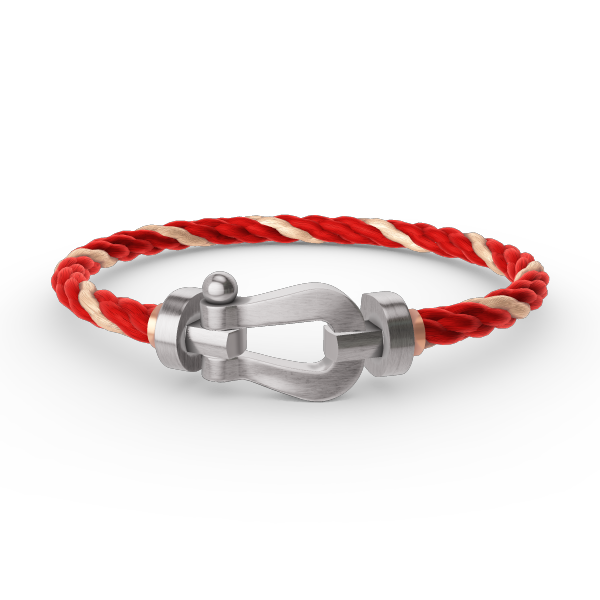 FORCE Large Horseshoe Bracelet - Clarity & Power Anchor - White Gold