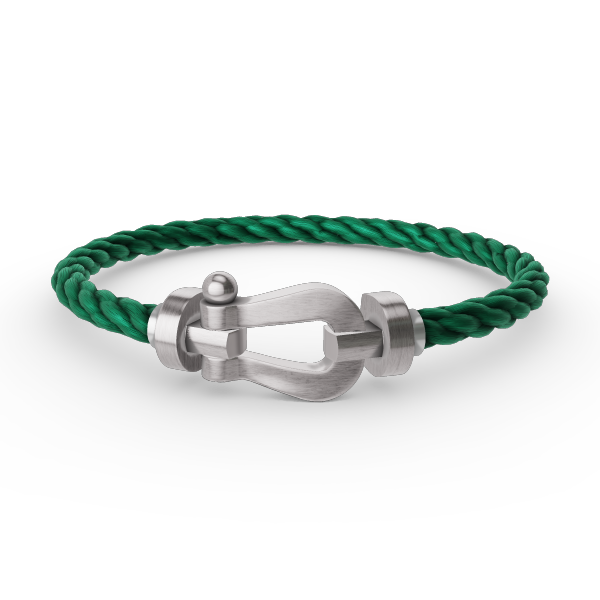 FORCE Large Horseshoe Bracelet - Clarity & Power Anchor - White Gold