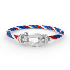 FORCE Großes Hufeisen-Vollpavé-Armband – Weißgold