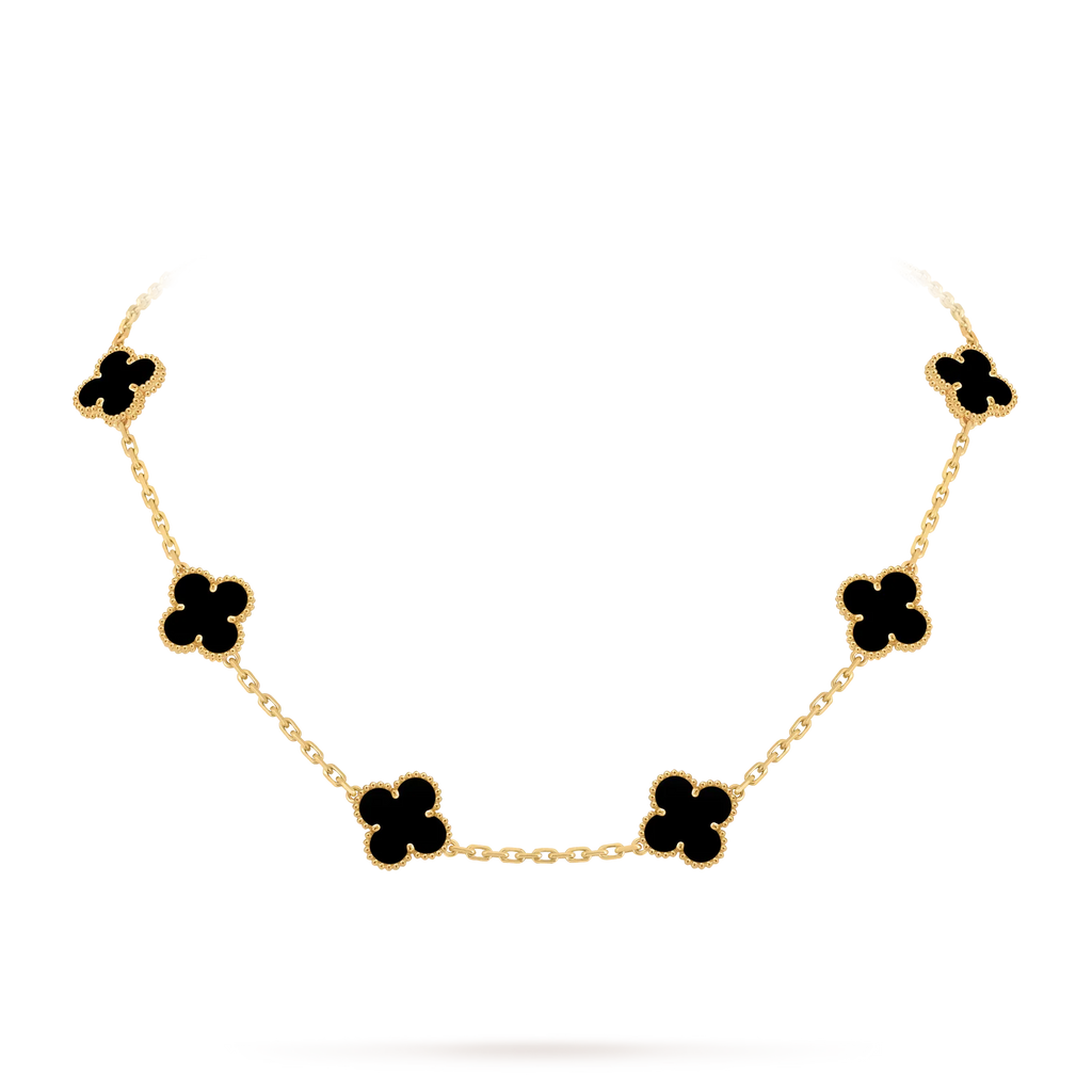 Klassisches Glücksklee-Halskette mit 10 Motiven aus der Goldkollektion