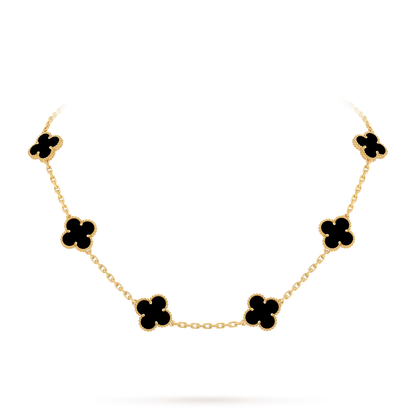 Klassisches Glücksklee-Halskette mit 10 Motiven aus der Goldkollektion